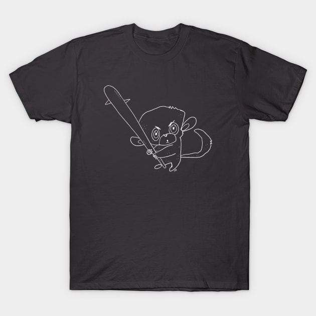 Angry Monkey with a baseball bat T-Shirt by Sketchy